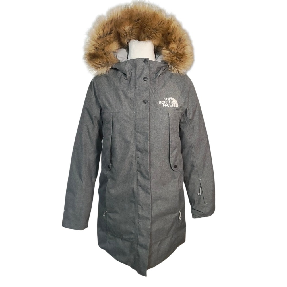The North Face Outerboroughs Parka Gray 550 Down Insulated Hooded Jacket Women S